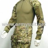 Combat Shirt & Pants Multi Camo Elbow Knee Pads