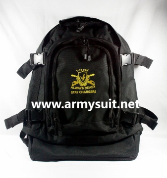 military backpack with embroidered LOGO