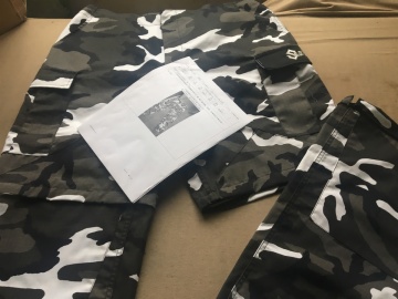 Embroidery snow camo bdu pants 2 in 1
