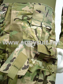 Combat Shirt & Pants Multi Camo Elbow Knee Pads