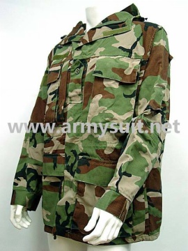 Army Field Jacket Hoodie Coat Camo Woodland