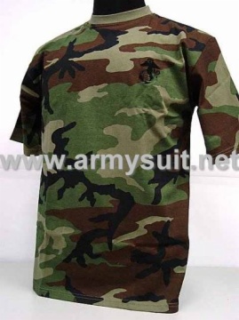 Camouflage Short Sleeve T-Shirt Camo Woodland