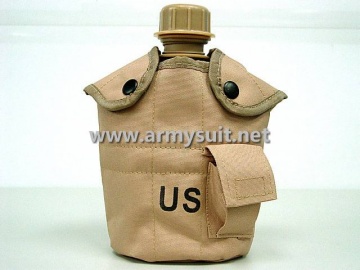 1Qt Canteen Water Bottle w/Pouch & Cup Desert Tan