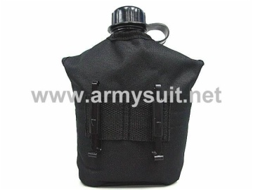 1Qt Canteen Water Bottle wPouch & Cup BK