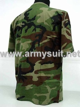 Camouflage Short Sleeve T-Shirt Camo Woodland